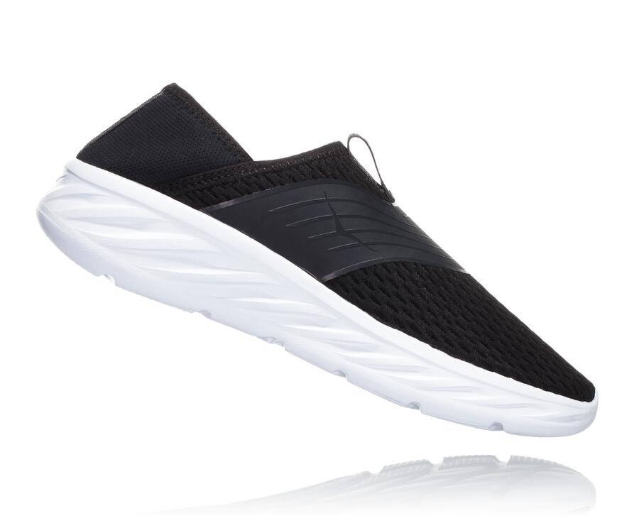 Hoka One One Ora Recovery Sandaler Dam - Svarta/Vita - RJTNX-2780